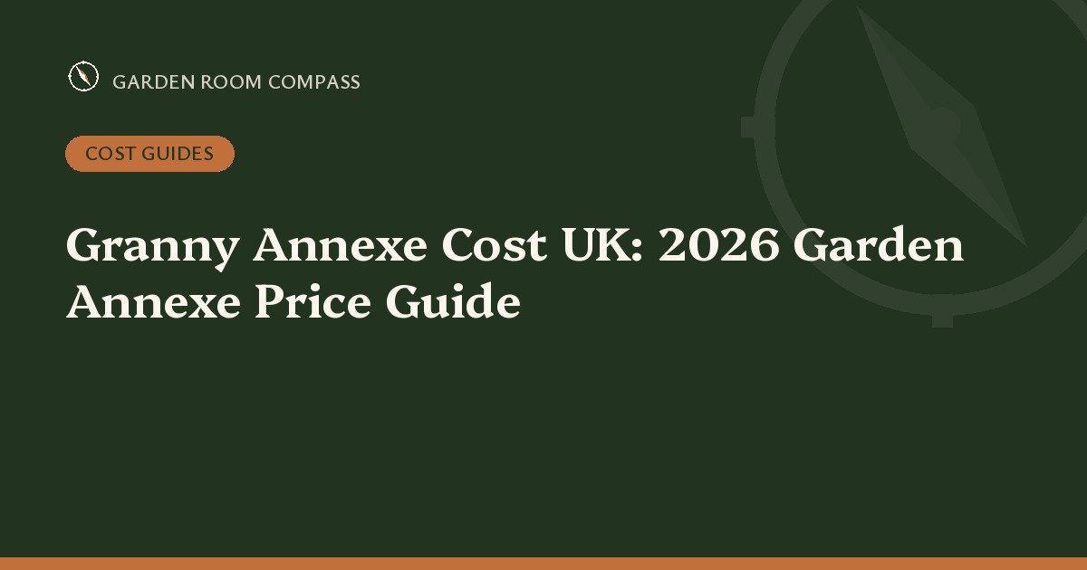 Granny Annexe Cost UK: 2026 Garden Annexe Price Guide